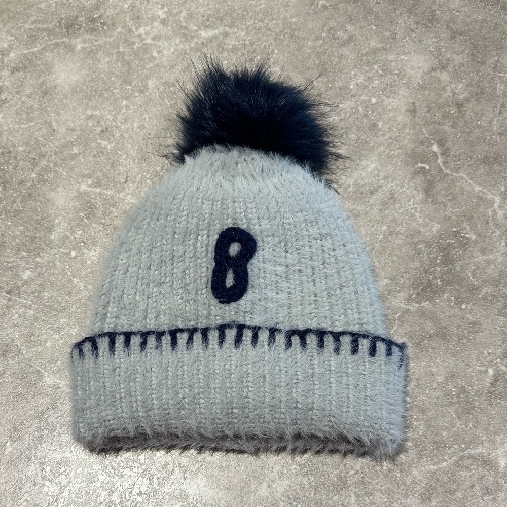 Maeve Kids Fuzzy Monogram Beanie